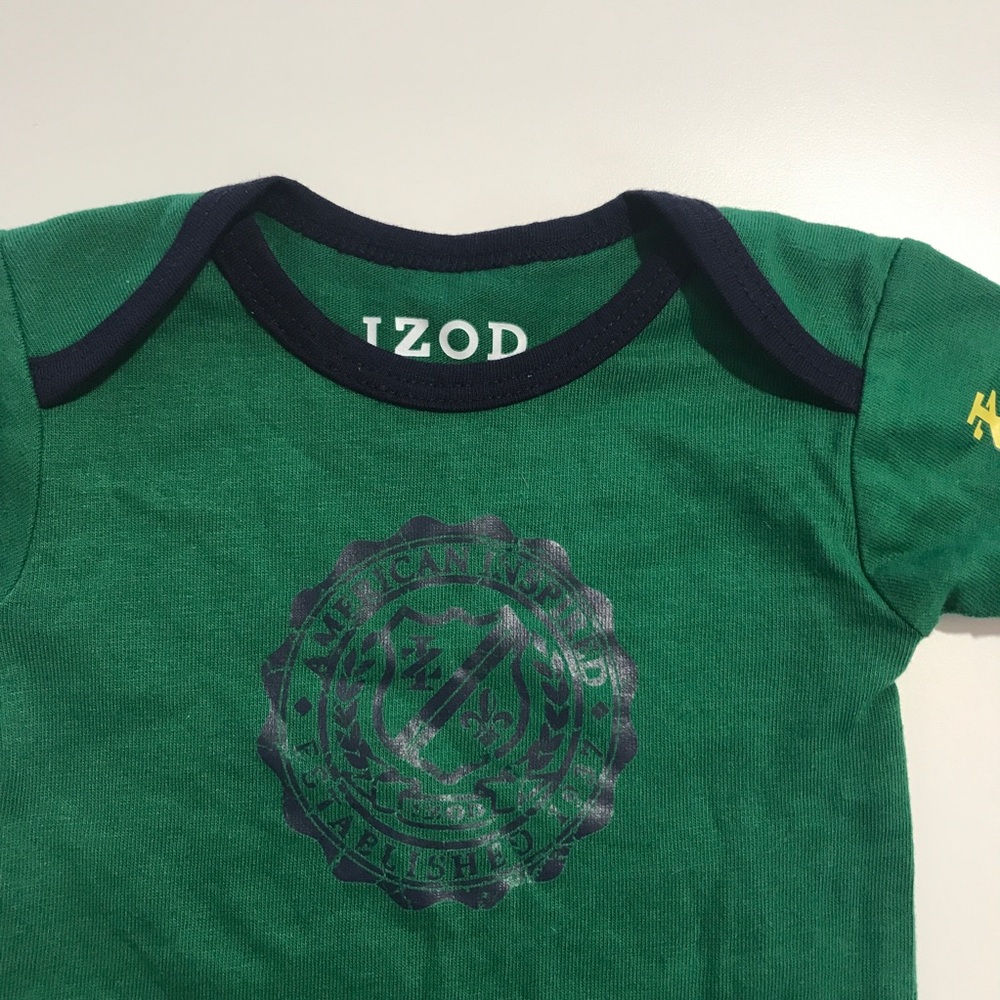 Izod Onesie. NOS with tags.Green with black trim - Picture 3 of 7